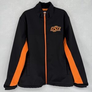 Oklahoma State Cowboys Jacket Mens XL Black Orange College Football OSU Full Zip
